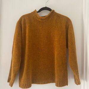 Vintage chenille gold yellow mock neck sweater